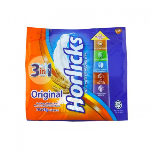 Horlicks 3 in 1 Instant Cereal - Original (10 Sticks x 28g) | Shopee ...