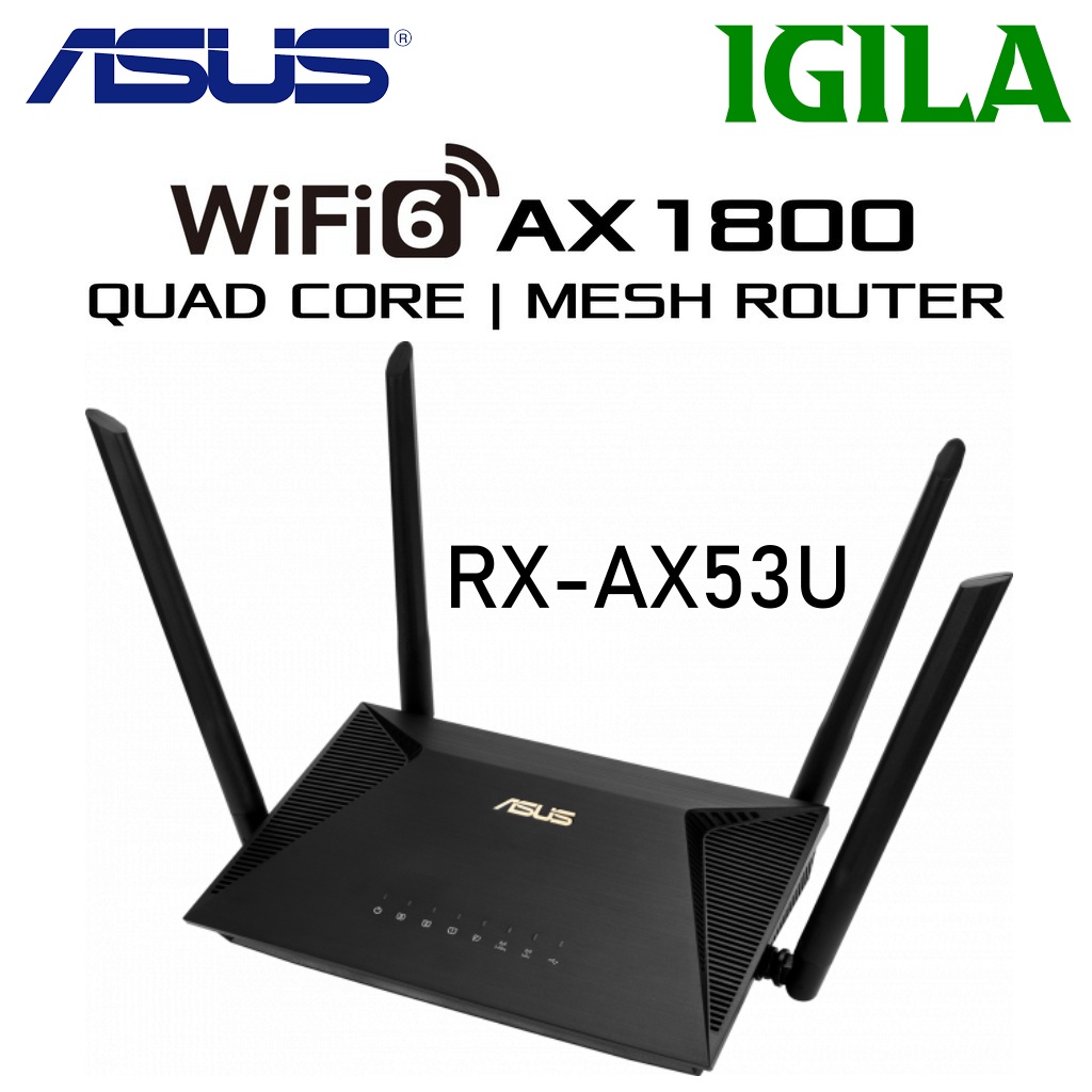 ASUS Router RT-AX53U AX1800 Dual Band WiFi 6 Router MU-MIMO and OFDMA ...