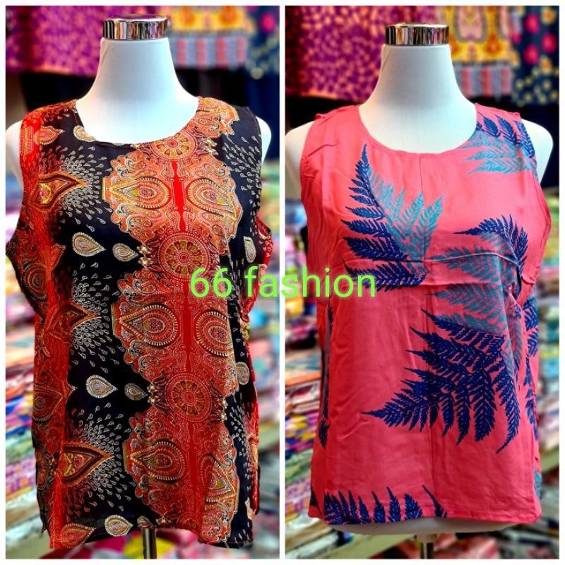 Singlet wanita Kain Batik/Ladies Casual wear Batik blouse Singlet(Free ...