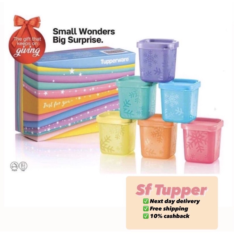 Tupperware Rainbow Snowflakes Cubes (80ml) Small Container 6pcs ...