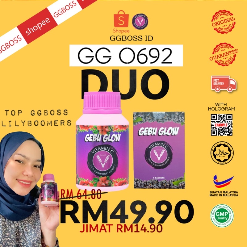 DUO COMBO Vitamin C Gebu Glow [JIMAT RM14.90‼️] 🍓🫐 | Shopee Malaysia