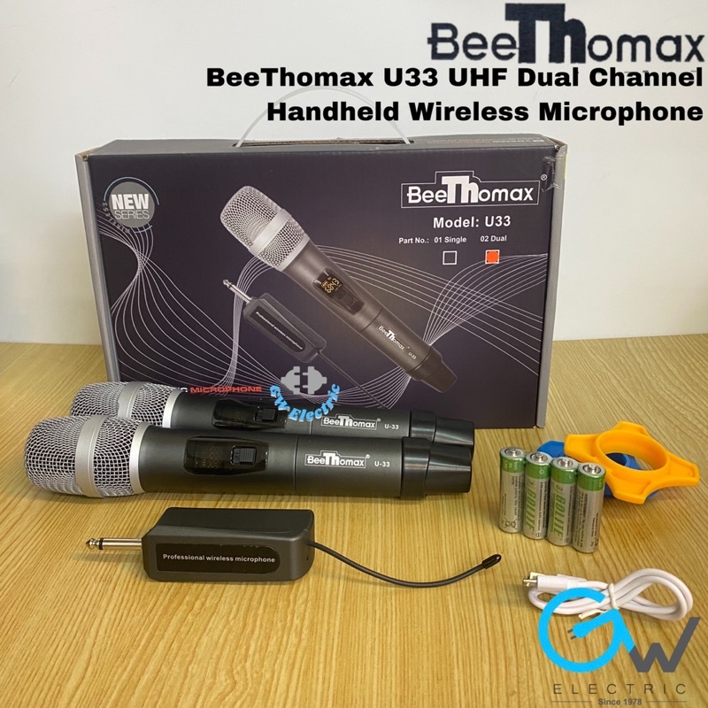 *MCMC CERTIFIED* BeeThomax U33 UHF Wireless Dual Channel 2 Handheld ...