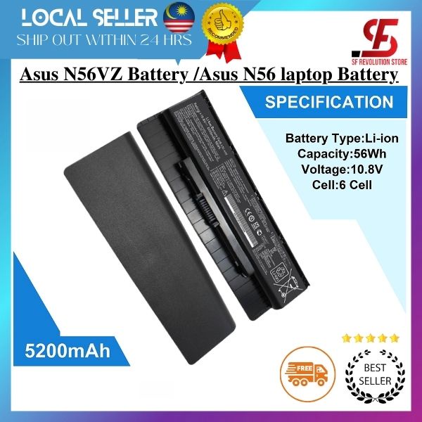 Asus N56VZ Battery /Asus N56 laptop Battery | Shopee Malaysia