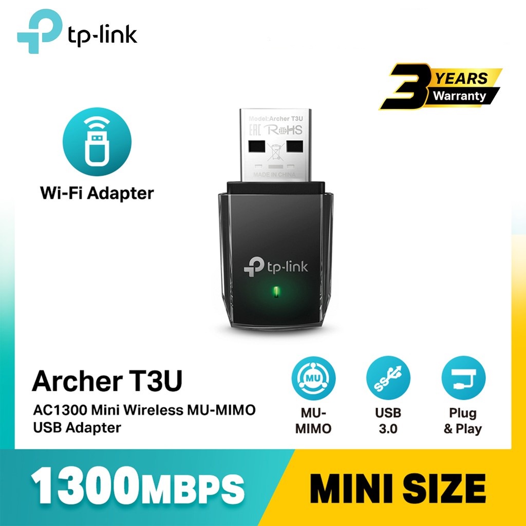 TP LINK Usb Mini Wireless MU-MIMO AC1300 T3U | Shopee Malaysia