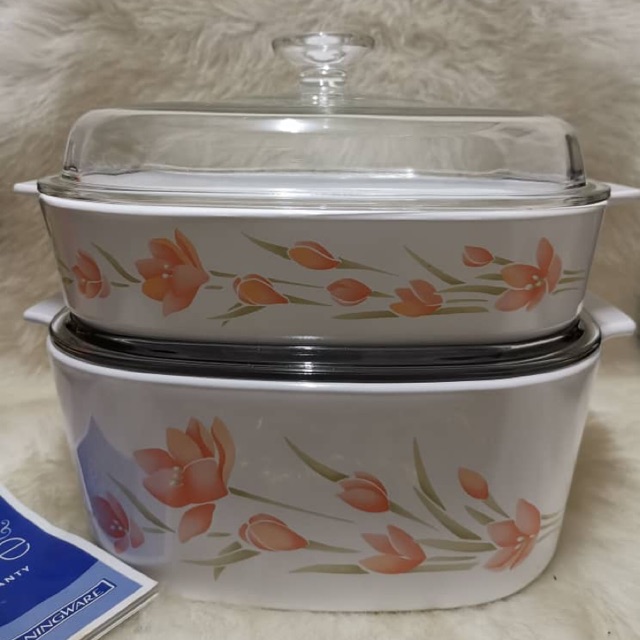 Corningware clearance peach floral