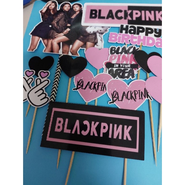 Black Pink Cake Topper 