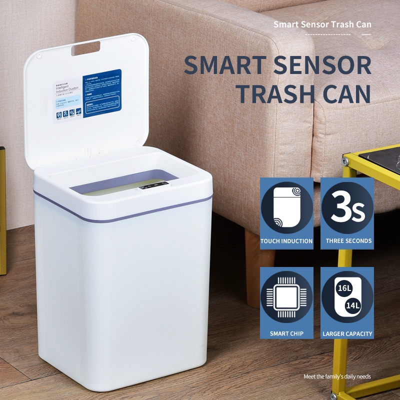 20L Automatic Dustbin Motion Sensor Electronic Trash Can Home Kitchen ...