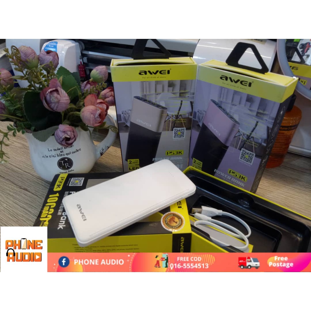 (READY STOCK) AWEI POWERBANK P53K 10000MAH | Shopee Malaysia