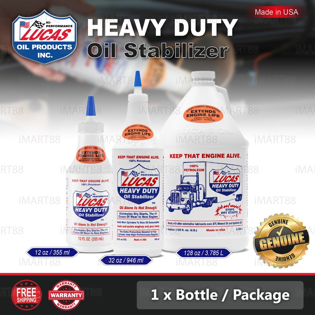 LUCAS Oil USA Heavy Duty Engine Oil Stabilizer 355ML 946ML 3.785L ...