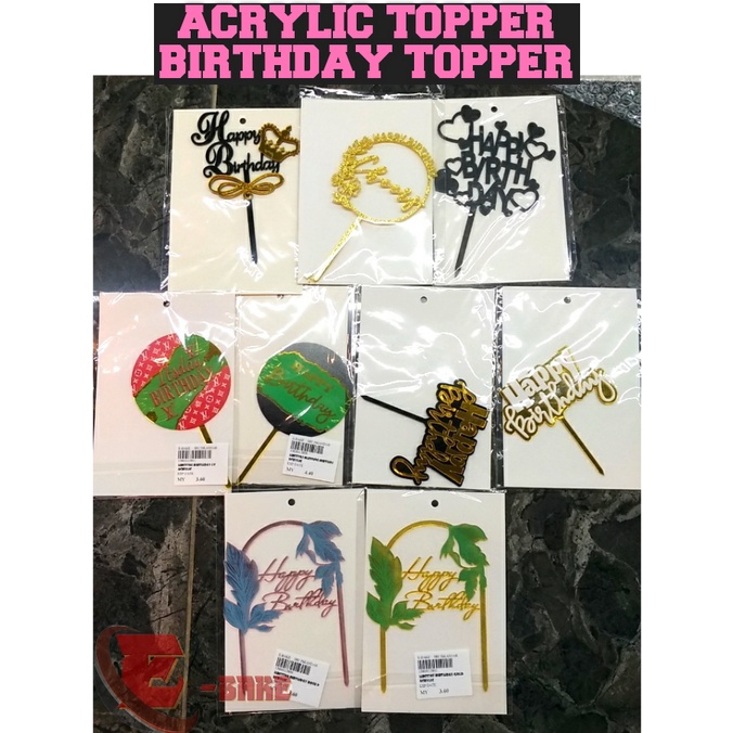 TOPPER Akrilik | TOPPER HARI LAHIR | KEK TOPPER | Shopee Malaysia