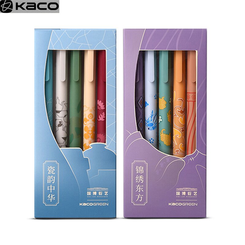 KACO 5pc/Lot Gel Pen Set 2021 0.5MM Color Ink Chinese Style School Pens ...