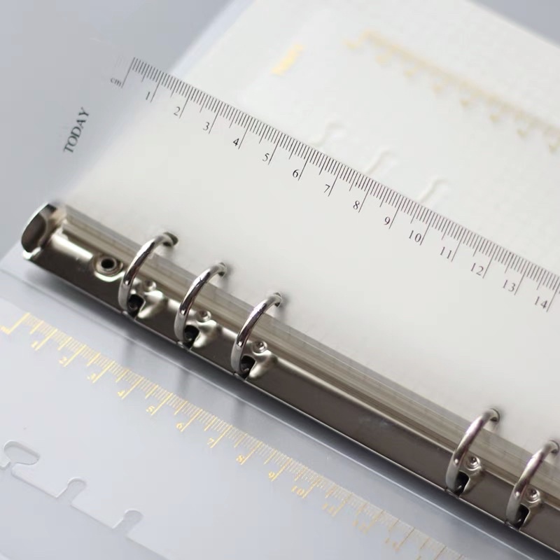 A5 A6 6 Ring PVC Clear Ruler | Loose Leaf Daily Weekly Monthly Journal ...