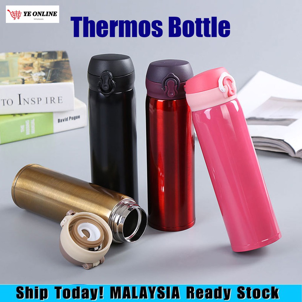 500ml Thermos Flask Bottle Stainless Steel 304 Food Grade Double Vacuum ...