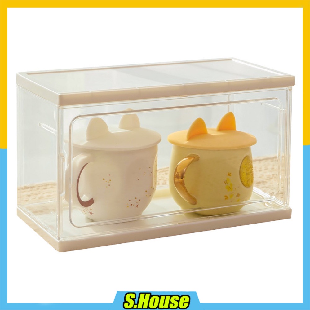 Stackable Collection Display Box Rack Cup Mug Tea Transparent Dust ...