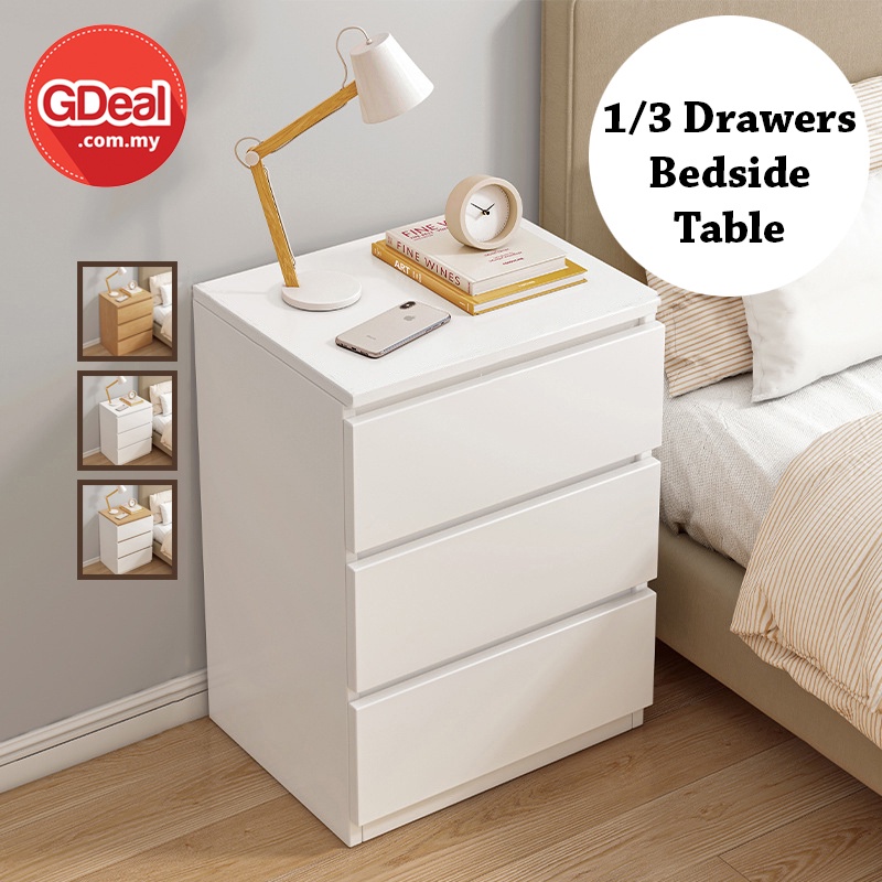 GDeal 1/3 Drawers Bedside Table Simple Modern Small Storage Rental Room