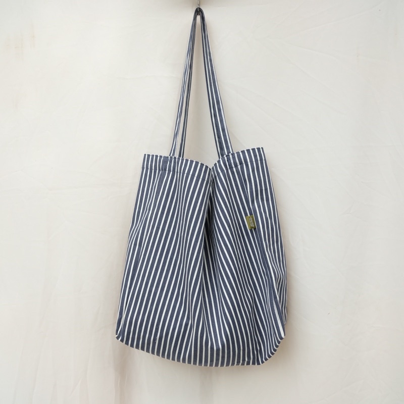 Baggy Tote Bag Canvas Stripe Motif/Totebag Nudie - CABICIKS | Shopee ...