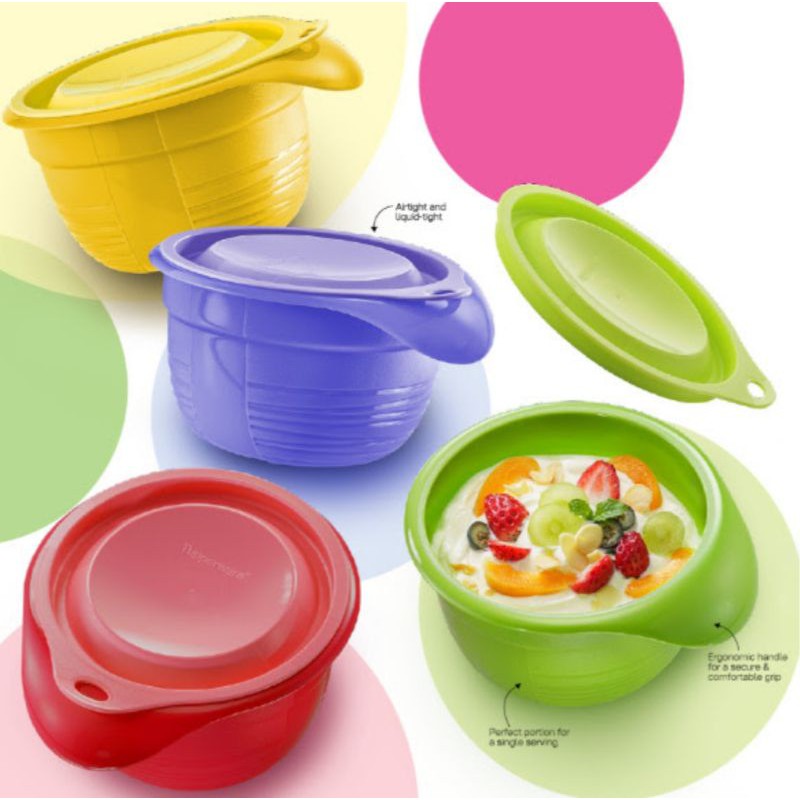 [ Ready Stock ] Tupperware Pretty Pastel Bowl Set (4) 650ml | Shopee ...