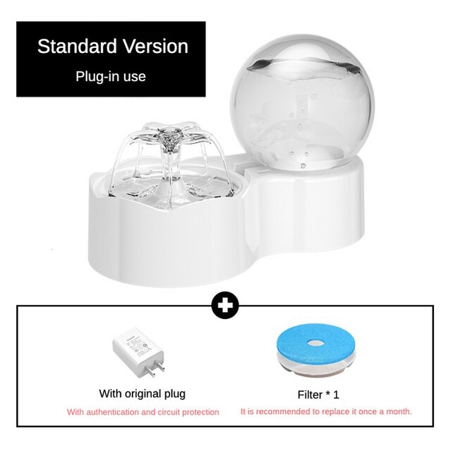 New Cat Water Fountain Pet Dog Mute Drinking Bowl With Motion Sensor ...