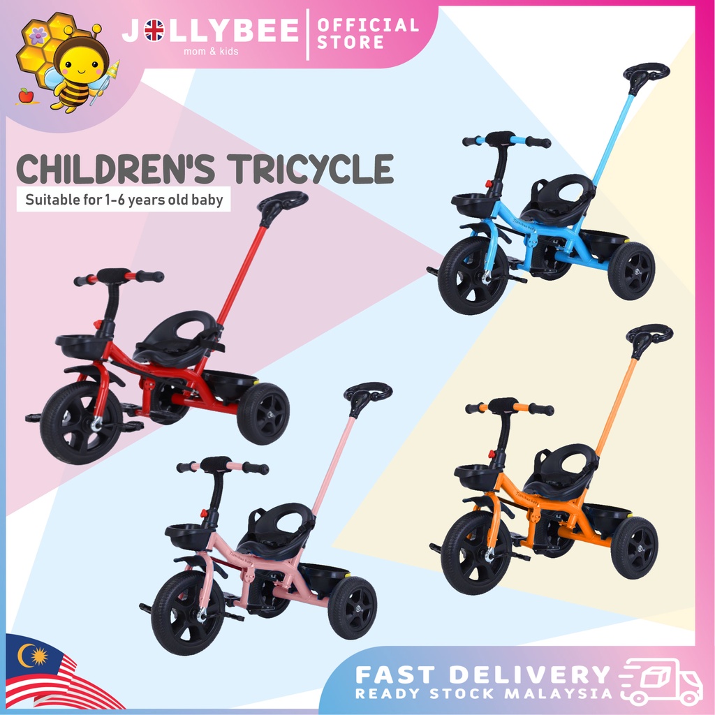 (With Handle) Jollybee Kids Tricycle Cycling Kid Bike 1-6Year Children ...