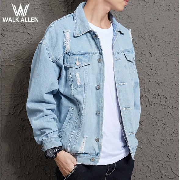 Korean denim jacket mens sale