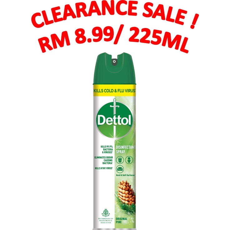 [Exp Date09/2023]Dettol Disinfectant Spray Original Pine 225ML