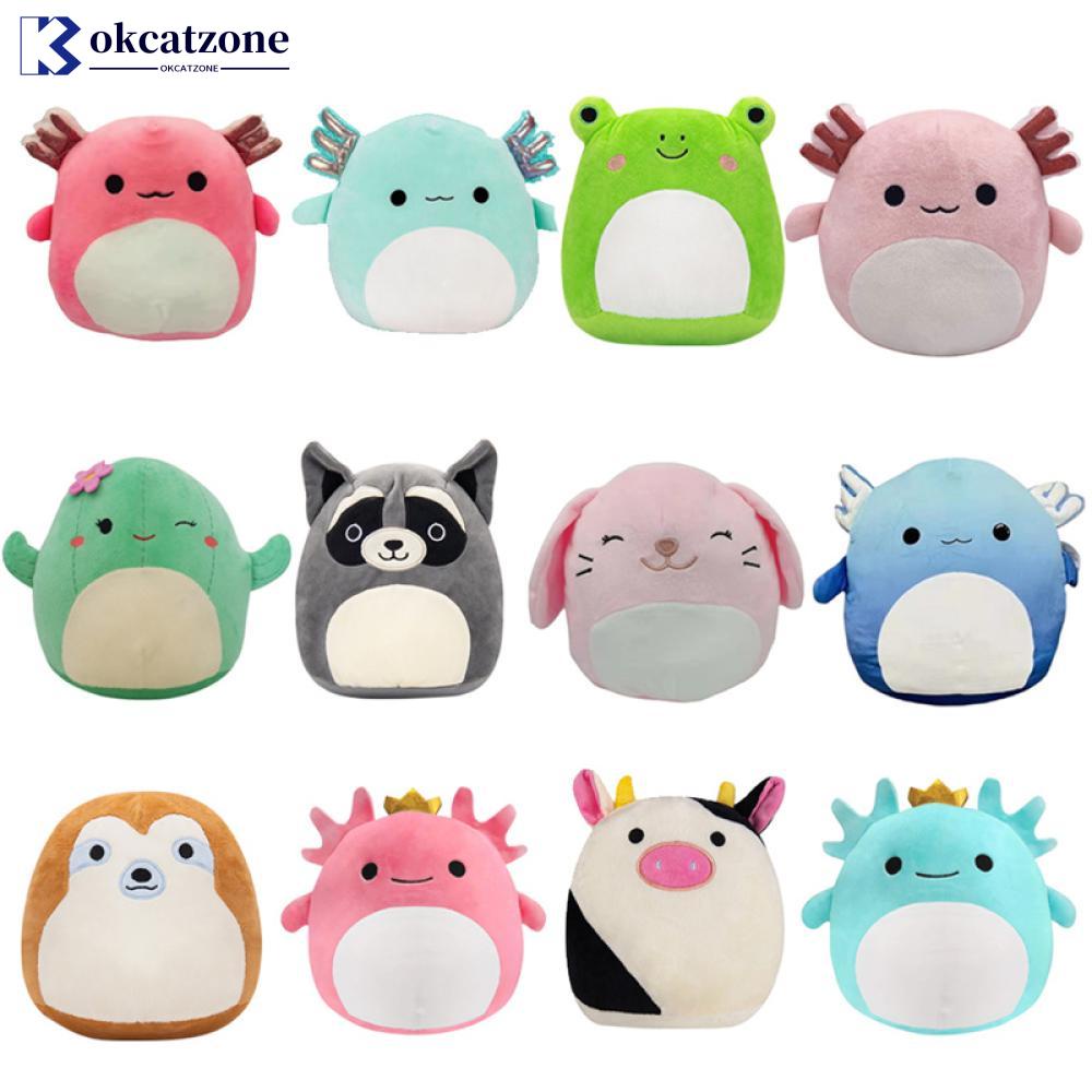 OKCATZONE 20cm Stuffed Toys Axolotl Cow Sloth Teal Green Pink Plush ...