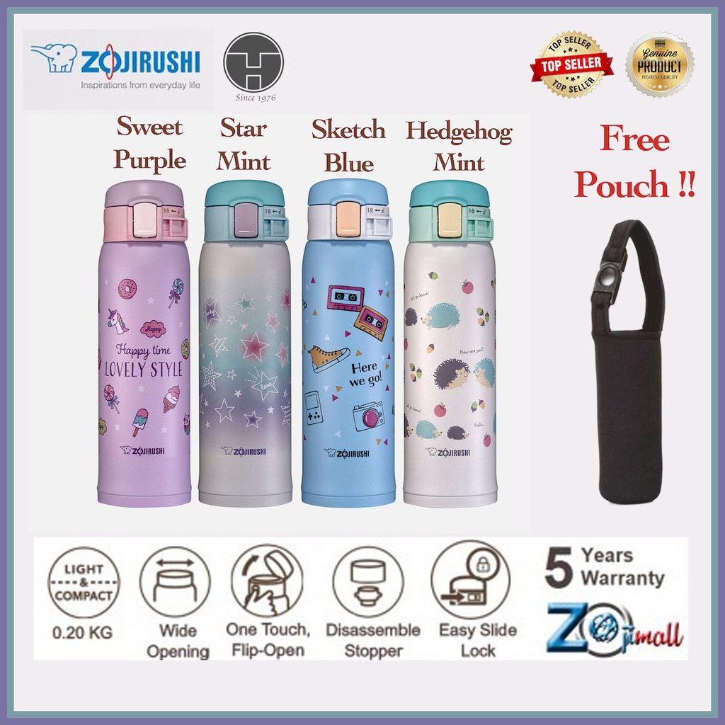 [TeoHin] 480ml Zojirushi GIRL'S COLLECTION Japan One Touch Stainless
