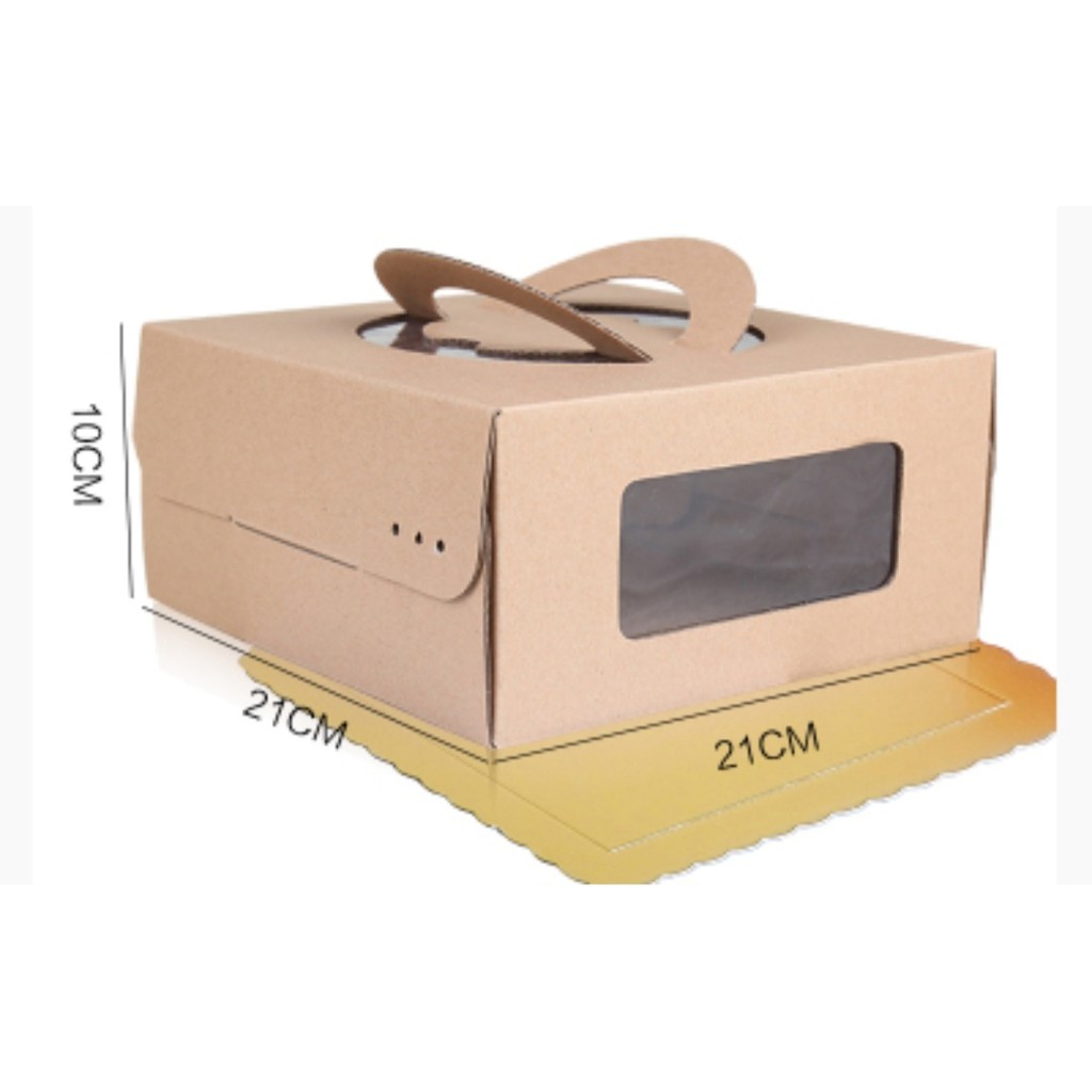 CLEARANCE DEAL!! 5 pieces WINDOW CAKE BOX & UNDERLINER ( BROWN CRAFT ...