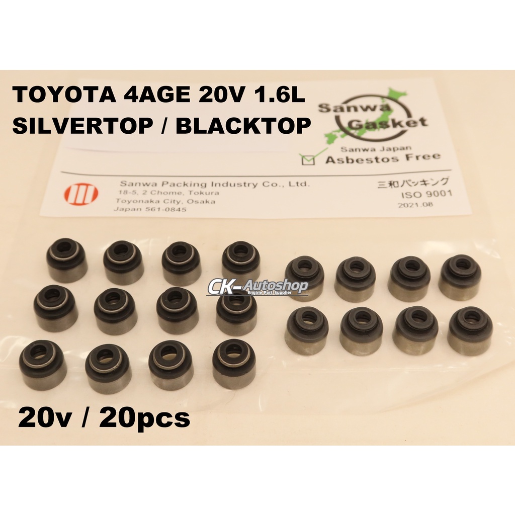 SANWA Japan Viton Valve Seal Toyota 4AGE 20V Silvertop Blacktop 1.6L