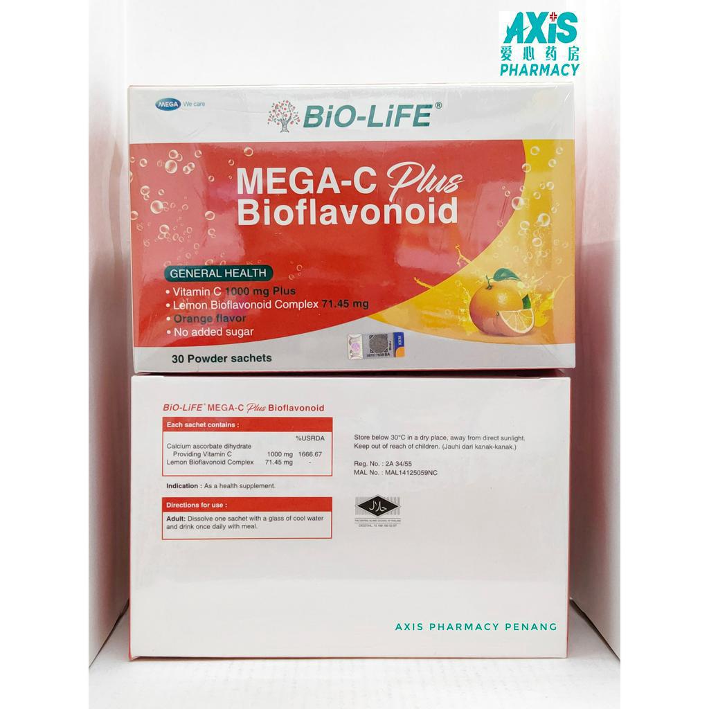 Bio-life Mega C Plus Bioflavonoid 30's Powder Sachet EXP: 03/2026 ...