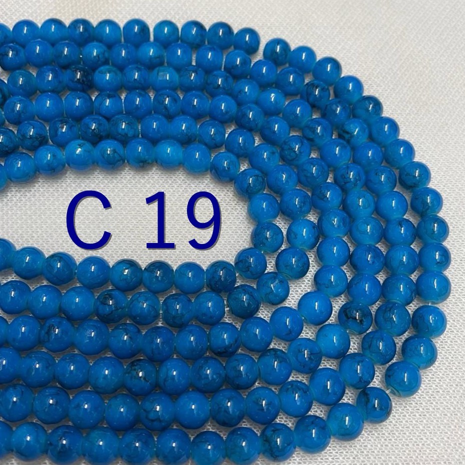 Glass Pearl Corak Manik Corak 8mm Aksesori For Diy Tasbih Mask Extender Keychain Craft Handmade 7052