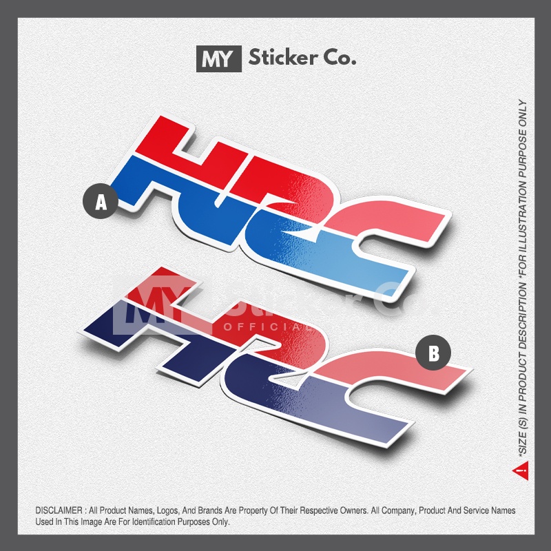 Sticker - Honda HRC (2 Pieces/Set) | Shopee Malaysia