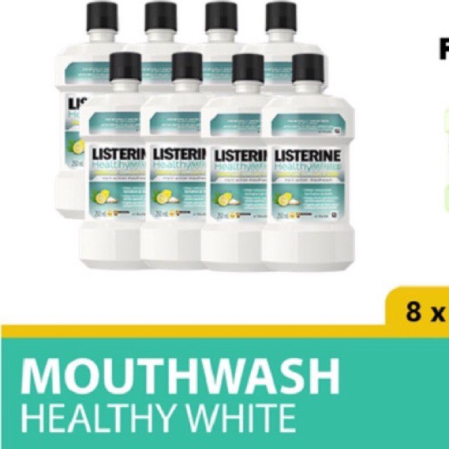 Listerine Healthy White MultiAction Mouthwash [250ml x 8] Shopee