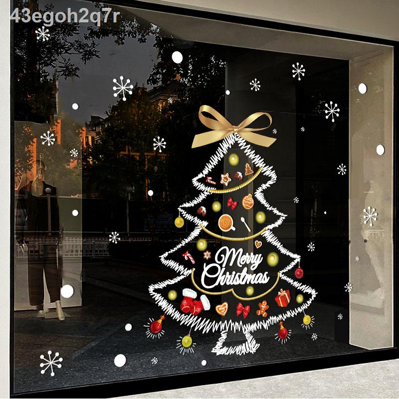 【Christmas window sticker】 Christmas tree shop pendant stickers
