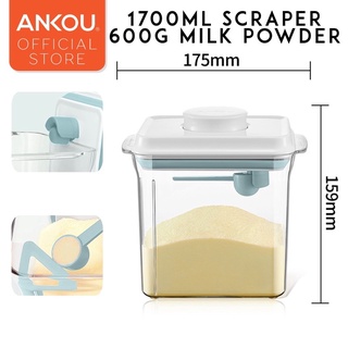 Ankou - Air Tight Milk Powder Container - Rectangle (2300ml) *White*