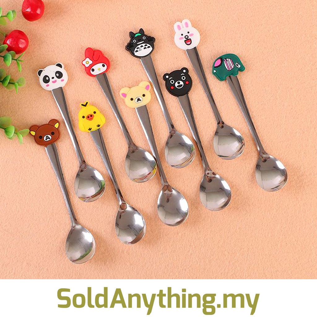 【READY STOCK】Cartoon Small Spoon Disney Kitty Cute Stainless Steel Tea ...