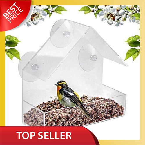 Hot Sales Bird Feeder Window Parrot Food Feeder Bird Feed Box Outdoor