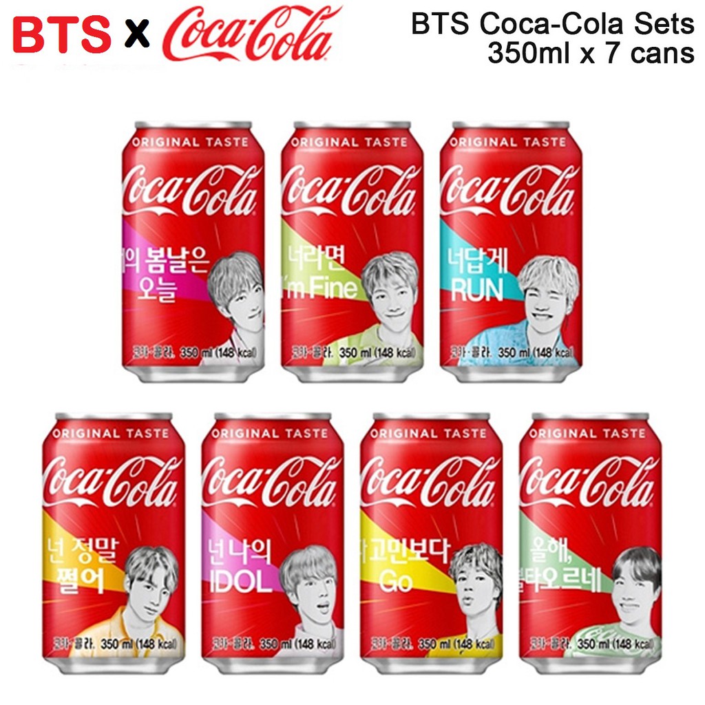 Coca Cola Korea BTS Ver 2 Special Edition 350ml 7 Design Cans Set ...