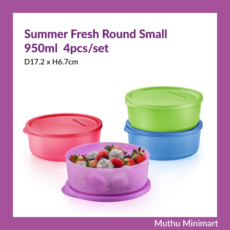 Original Tupperware | Summer Fresh Round Small 950ml Food Storage Food ...