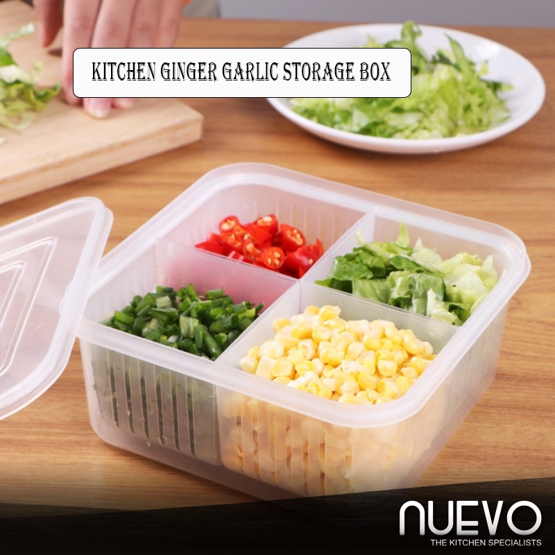 Refrigerator Drain Sealed Box for Ginger Garlic Onion Refrigerator Keep ...