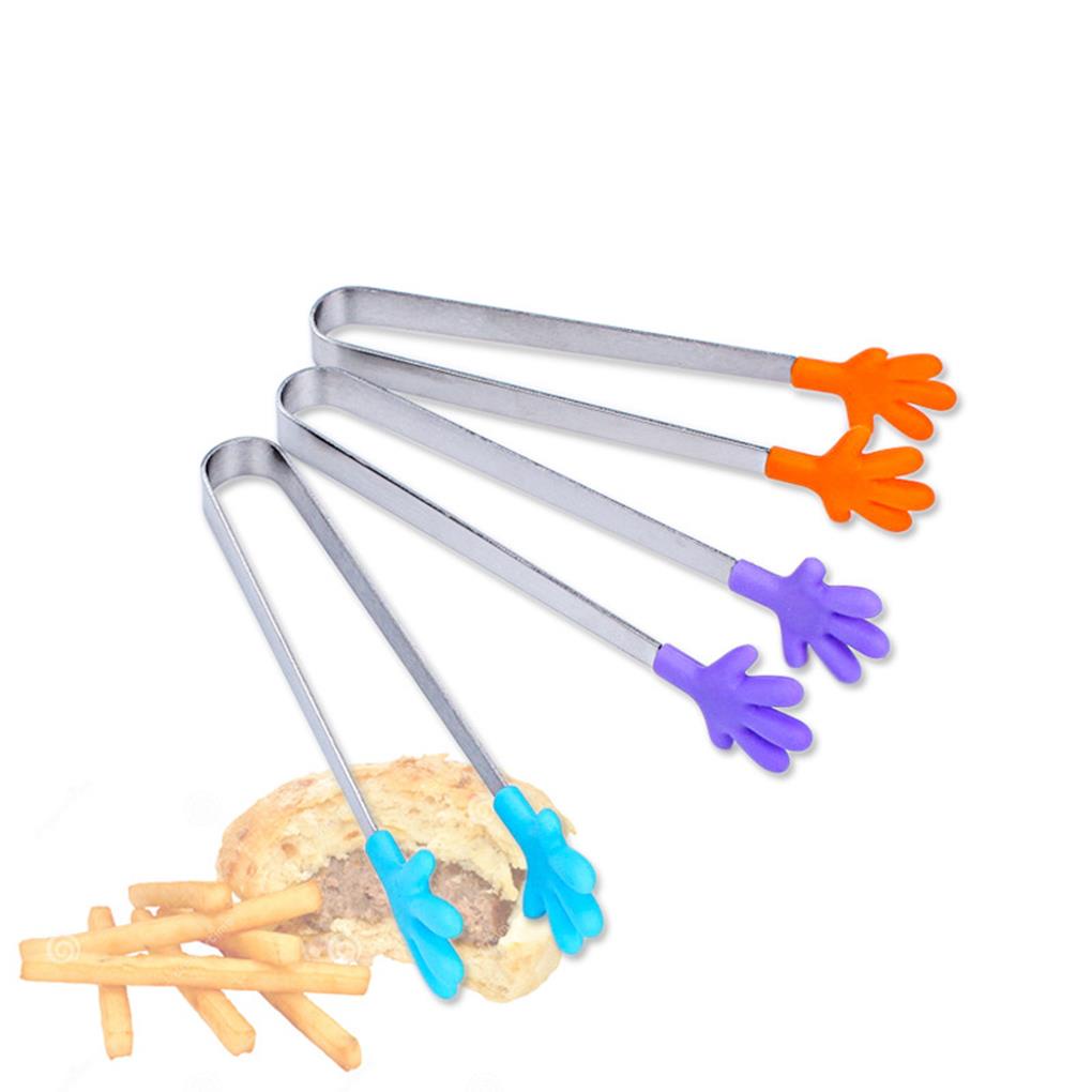 [Biho] Mini Silicone Hand Shape Tongs Barbecue Clip Reusable Ice Cube