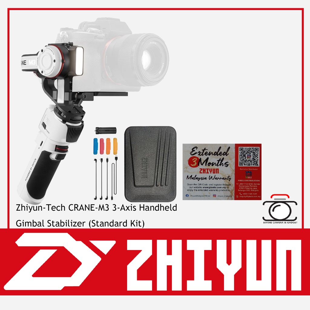 Zhiyun-Tech CRANE-M3 3-Axis Handheld Gimbal Stabilizer (Standard Kit ...