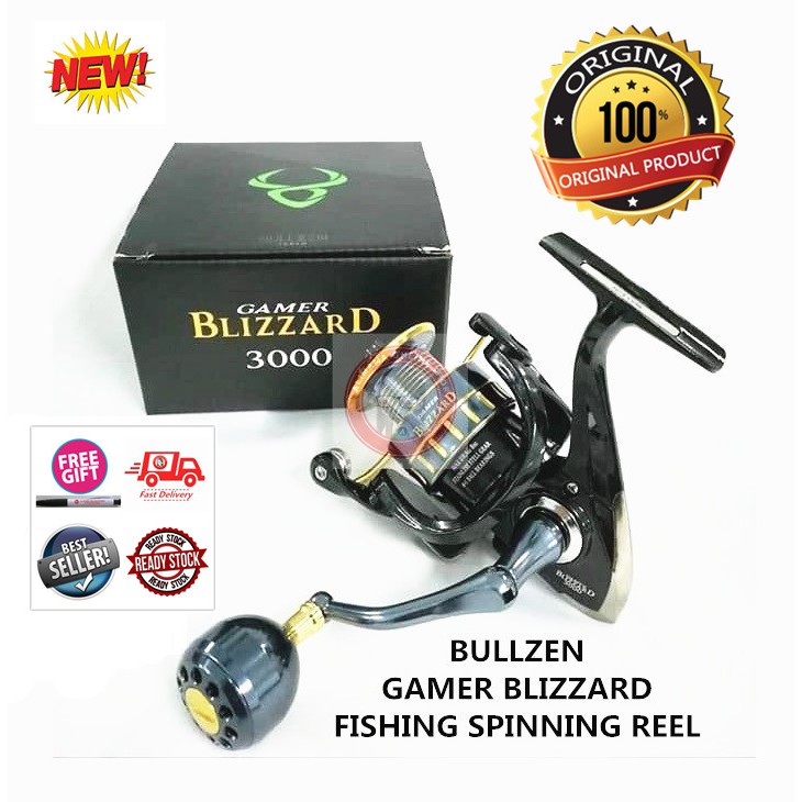 100% ORIGINAL ! BULLZEN GAMER BLIZZARD FISHING SPINNING REEL 2000 ...