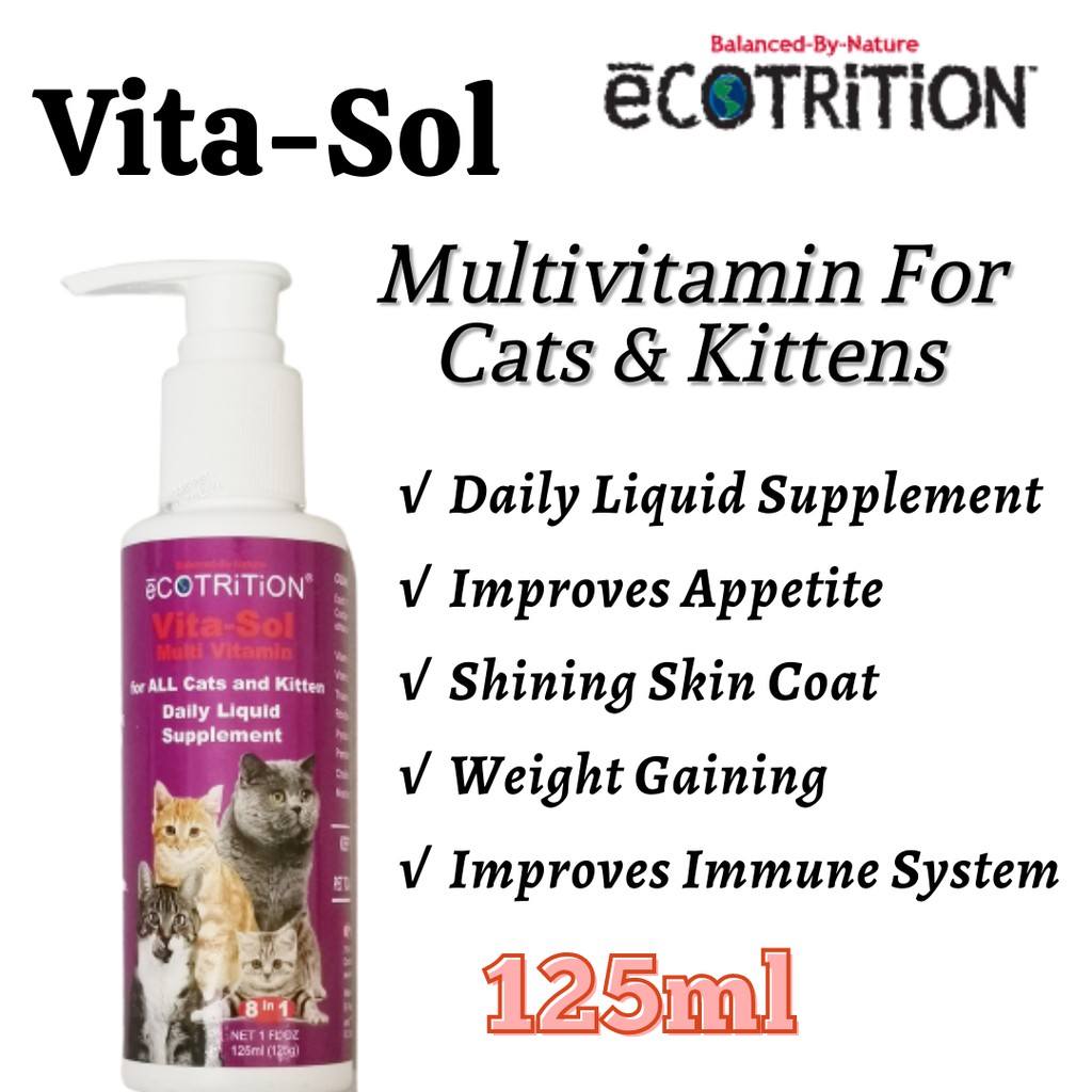 Ecotrition Vita-Sol Multivitamin For Kittens & Cats (125ml) | Shopee ...
