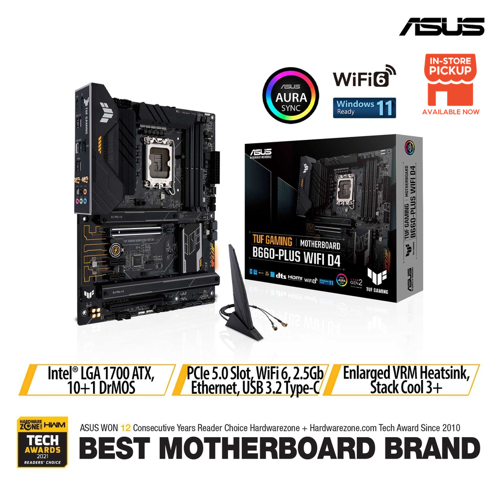 Asus TUF Gaming B660-Plus WiFi D4 Intel B660 LGA 1700 ATX