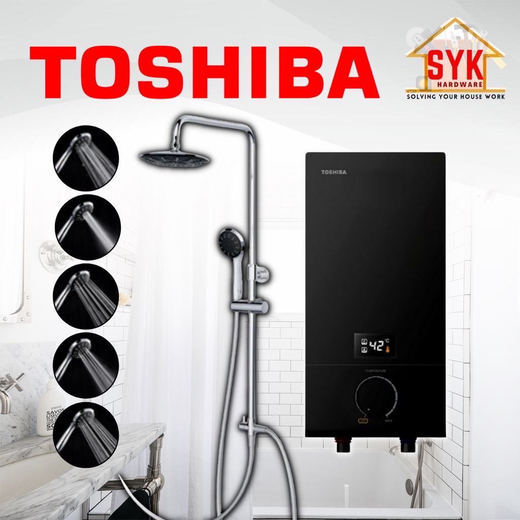 SYK Water Heater With Pump Rain Shower Rubine/Toshiba/Elmark Heater