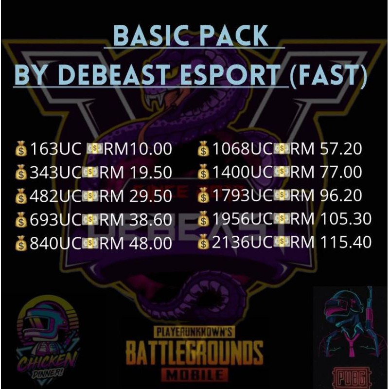 PUBG BASIC PACK (FAST) | Shopee Malaysia