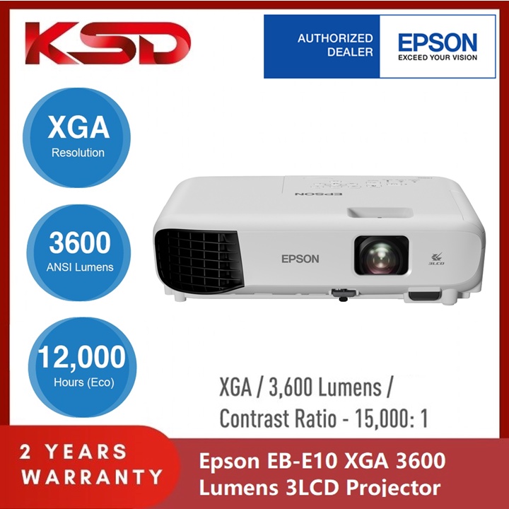 Epson EB-E10 XGA 3LCD Projector(EB E10) - No Carrying Bag | Shopee Malaysia