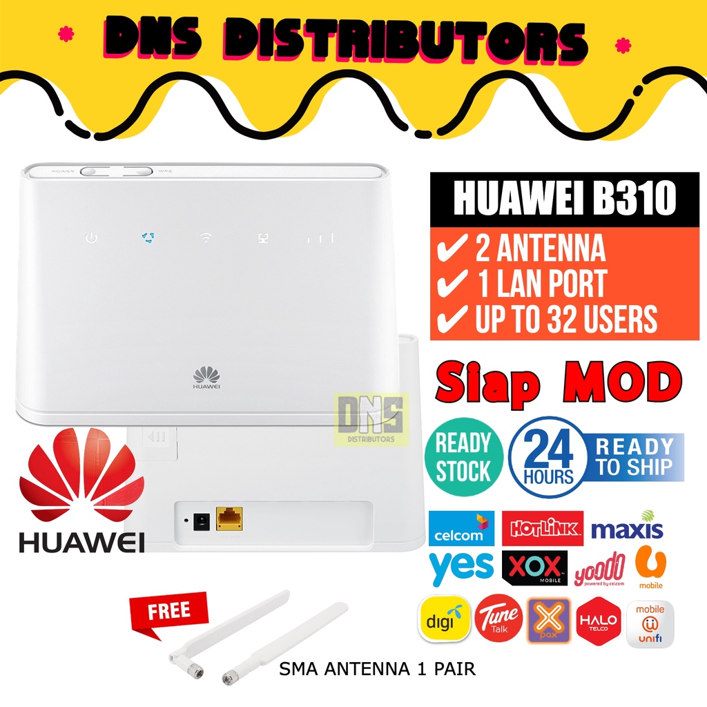 MOD Modem HUAWEI B310 B315 Unlimited Data Home Router 4G LTE All ...