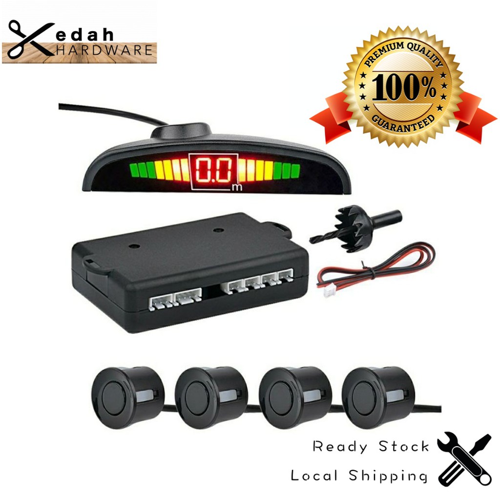 Premium Car Parking Sensor Kit 4 Sensors LED with Monitor System